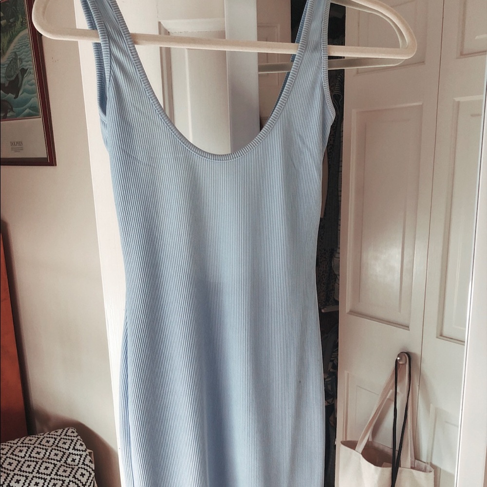baby blue dress 🦋 misguided ribbed bodycon
